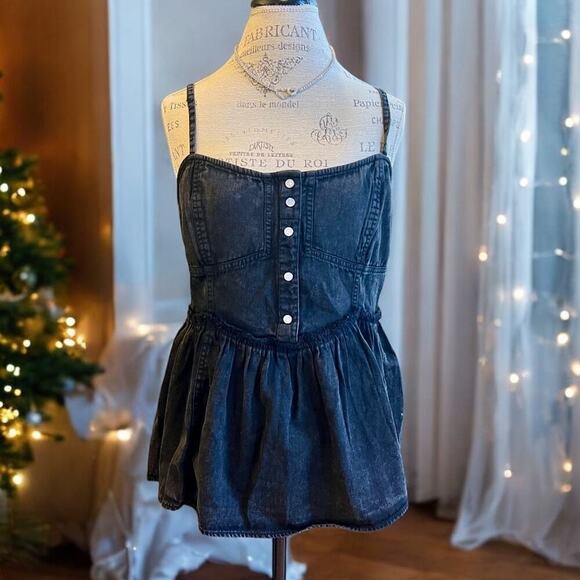 Free People We The Free Women's Reworked Denim Top - M - NWT - Picture 2 of 4